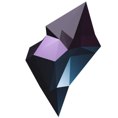 The Tephra logo, a low-poly volcanic shard